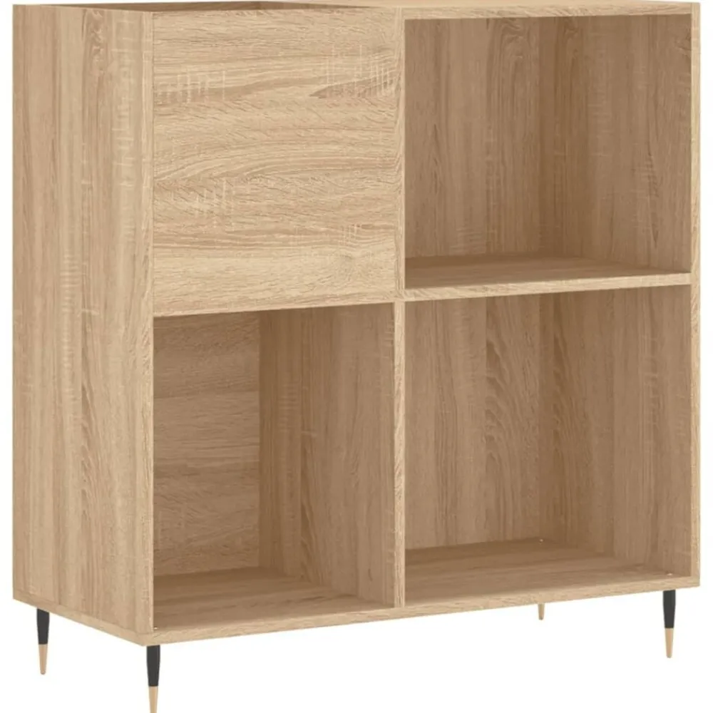 Kasten & Opbergmeubelen*vidaXL Platenkast 84,5x38x89 cm bewerkt hout kleurig Sonoma eiken