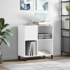 Kasten & Opbergmeubelen*vidaXL Platenkast 84,5x38x89 cm bewerkt hout Wit