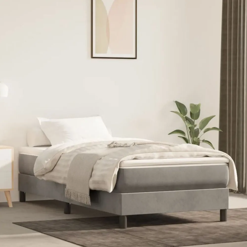 Bedden & Accessoires*vidaXL Pocketveringmatras medium 80x200x20 cm fluweel Lichtgrijs