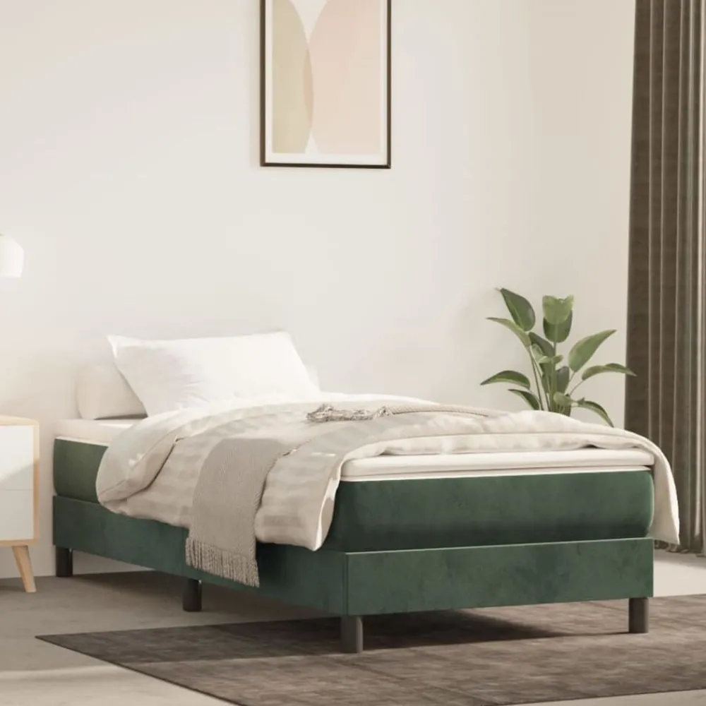 Bedden & Accessoires*vidaXL Pocketveringmatras medium 80x200x20 cm fluweel Donkergroen