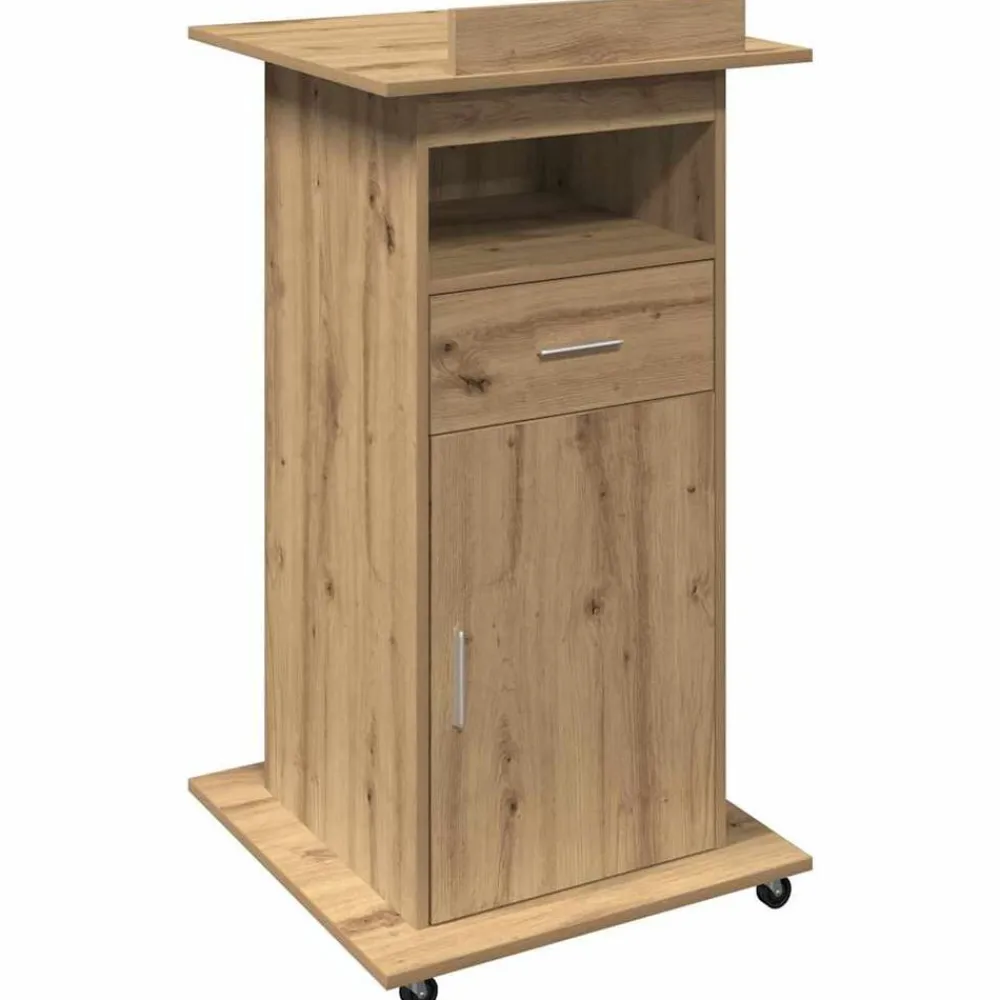 Podium met lade Artisan Eiken 55 x 55 x 107 cm Bewerkt hout>vidaXL