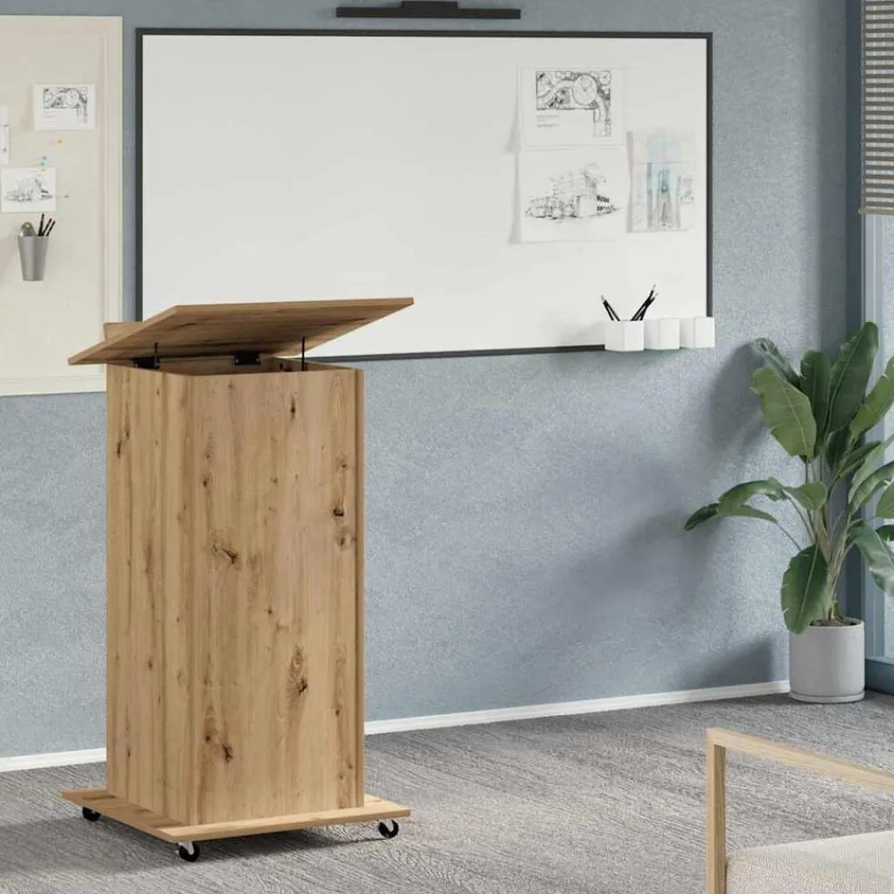 Podium met lade Artisan Eiken 55 x 55 x 107 cm Bewerkt hout>vidaXL