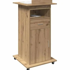 Podium met lade Artisan Eiken 55 x 55 x 107 cm Bewerkt hout><noscript><img width=