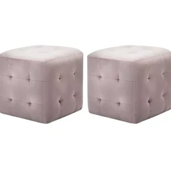 Poefs*vidaXL Poef 2 st 30x30x30 cm fluweel Roze
