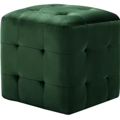 Poefs*vidaXL Poef 2 st 30x30x30 cm fluweel Groen