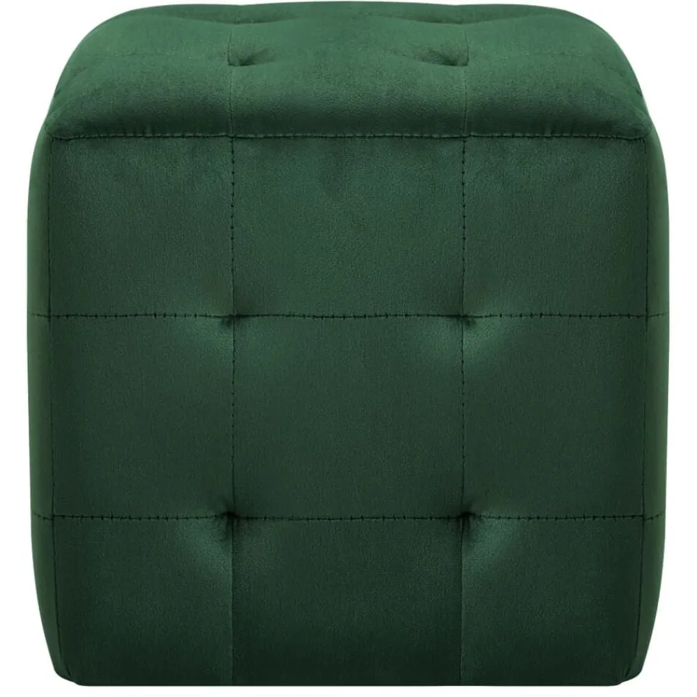 Poefs*vidaXL Poef 2 st 30x30x30 cm fluweel Groen