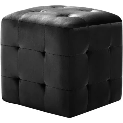 Poefs*vidaXL Poef 2 st 30x30x30 cm fluweel Zwart