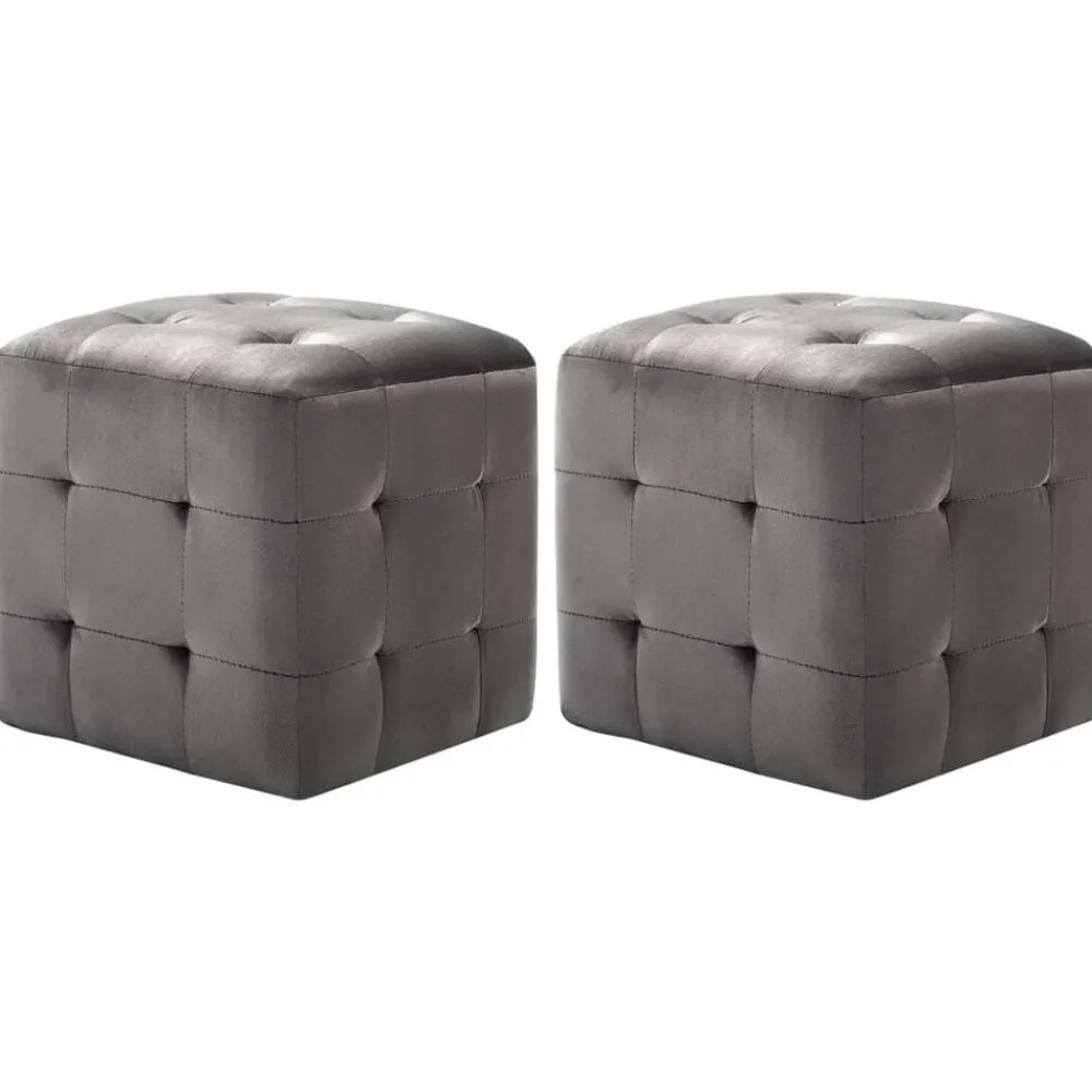 Poef 2 st 30x30x30 cm fluweel>vidaXL Best