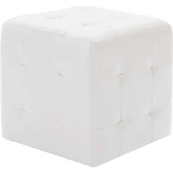 Poefs*vidaXL Poef 2 st 30x30x30 cm kunstleer Wit