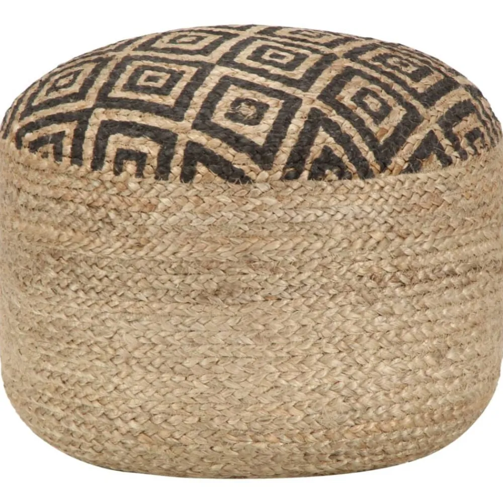 Poefs*vidaXL Poef handgemaakt 45x30 cm jute Zwart