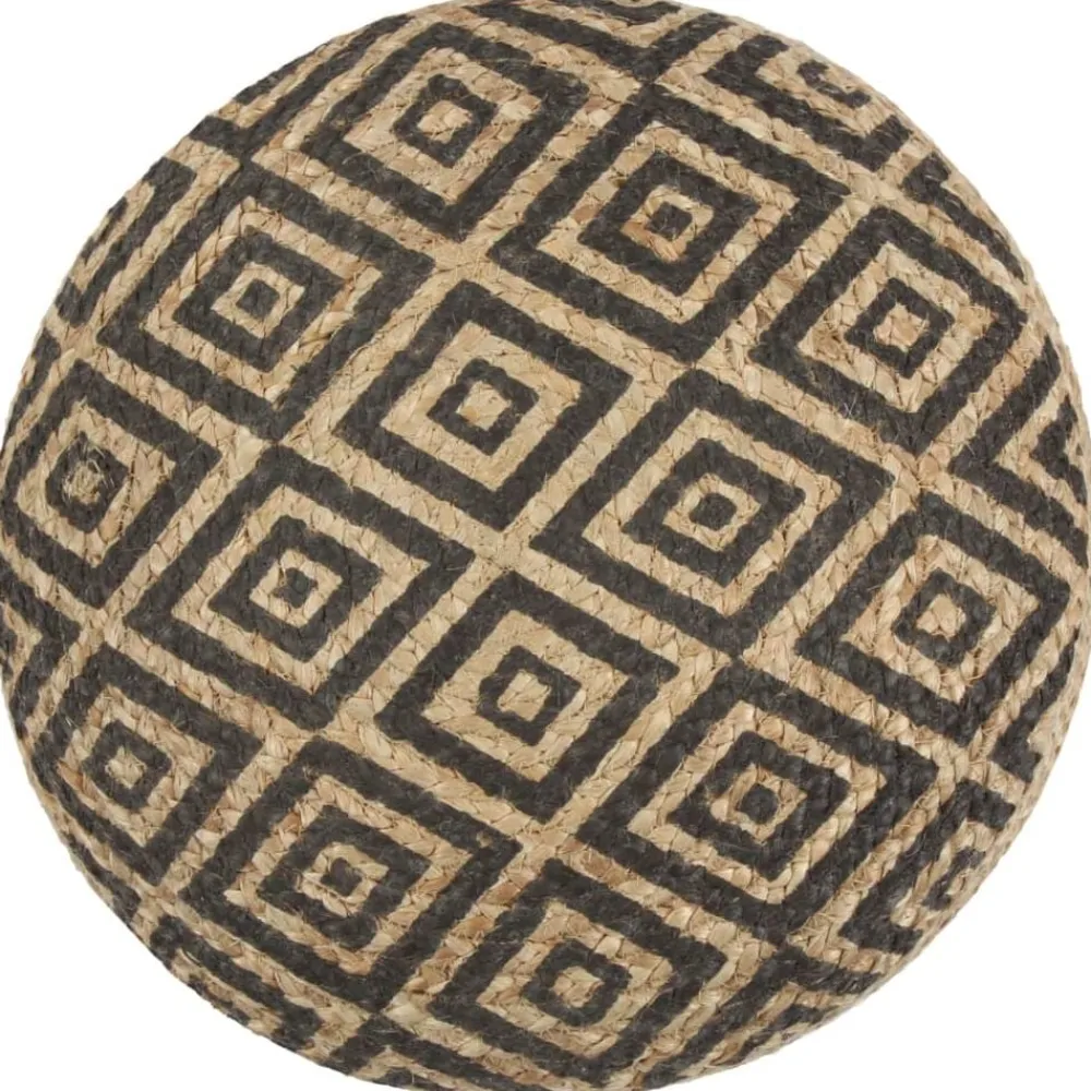 Poefs*vidaXL Poef handgemaakt 45x30 cm jute Zwart