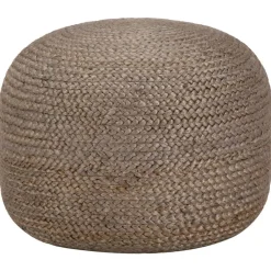 Poefs*vidaXL Poef handgemaakt 45x30 cm jute Lichtgrijs