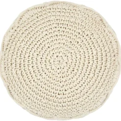 Poefs*vidaXL Poef macramé handgemaakt 45x30 cm katoen Wit
