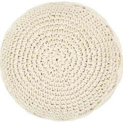 Poefs*vidaXL Poef macramé handgemaakt 45x30 cm katoen Wit