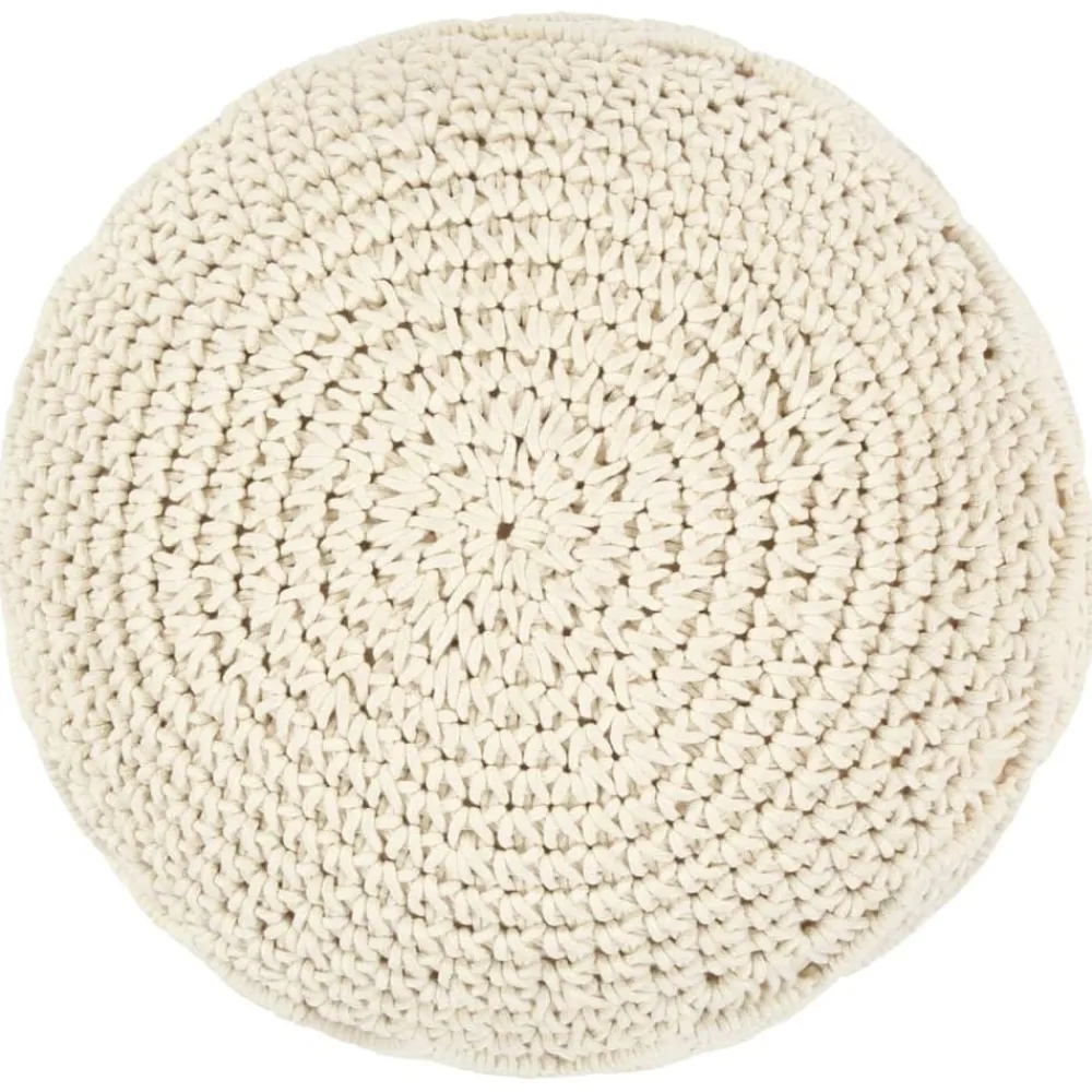 Poefs*vidaXL Poef macramé handgemaakt 45x30 cm katoen Wit