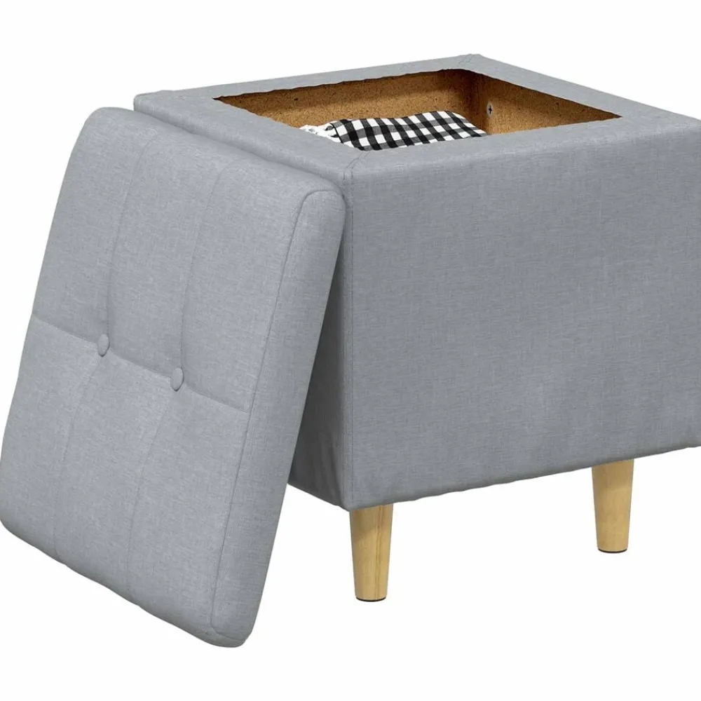 Poef met Opbergruimte 40 x 40 x 45 cm Stof>vidaXL Best