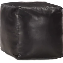 Poef 40x40x40 cm echt geitenleer>vidaXL Discount