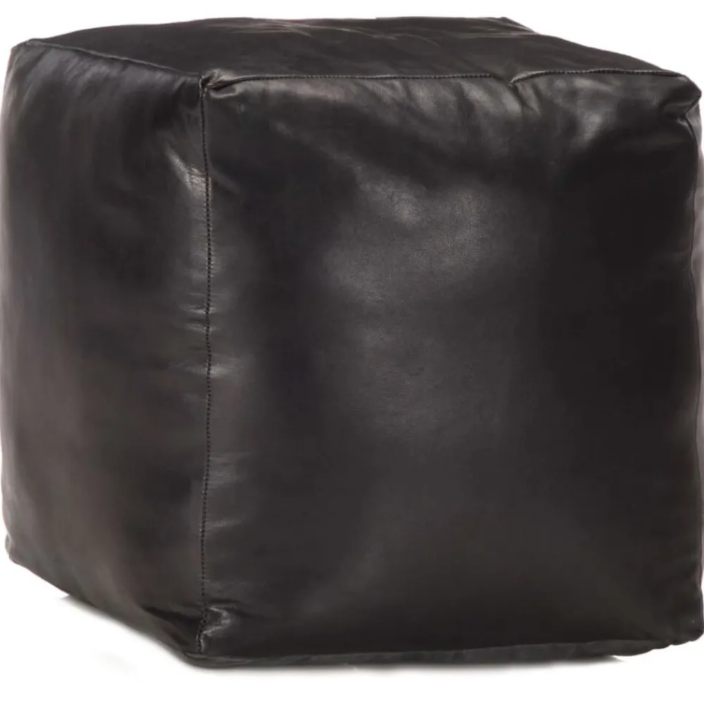 Poef 40x40x40 cm echt geitenleer>vidaXL Discount
