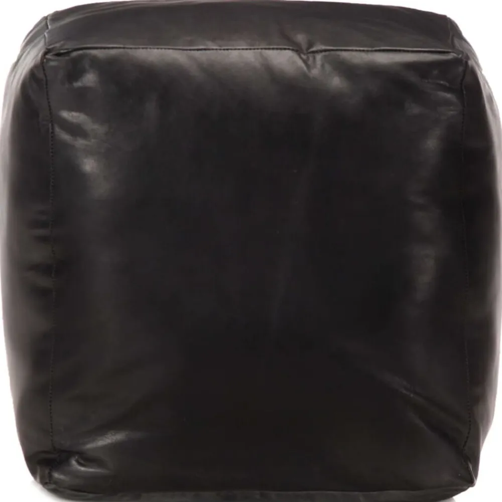 Poef 40x40x40 cm echt geitenleer>vidaXL Discount