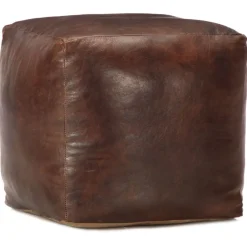 Poef 40x40x40 cm echt geitenleer>vidaXL New