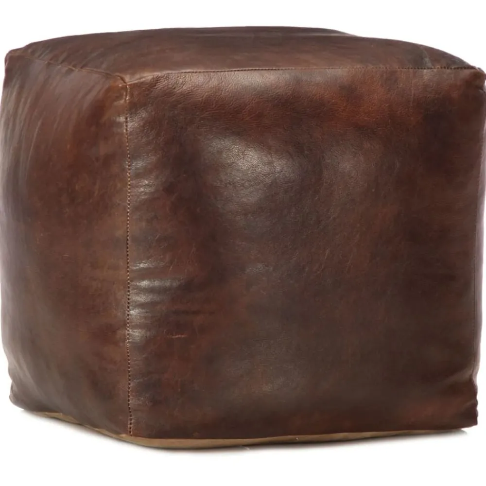 Poef 40x40x40 cm echt geitenleer>vidaXL New