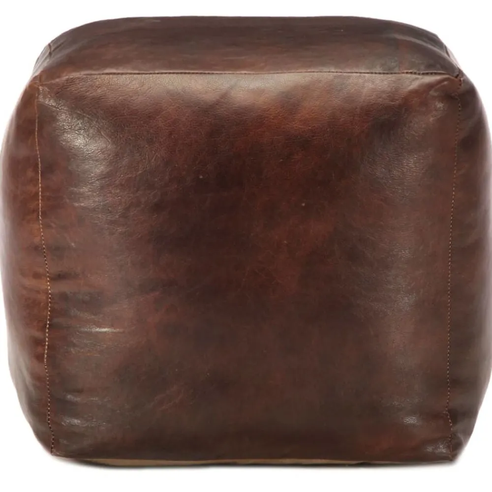 Poef 40x40x40 cm echt geitenleer>vidaXL New