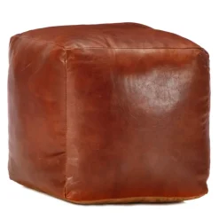 Poef 40x40x40 cm echt geitenleer>vidaXL Sale