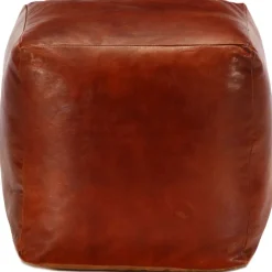 Poef 40x40x40 cm echt geitenleer>vidaXL Sale