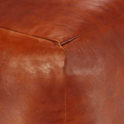 Poef 40x40x40 cm echt geitenleer><noscript><img width=