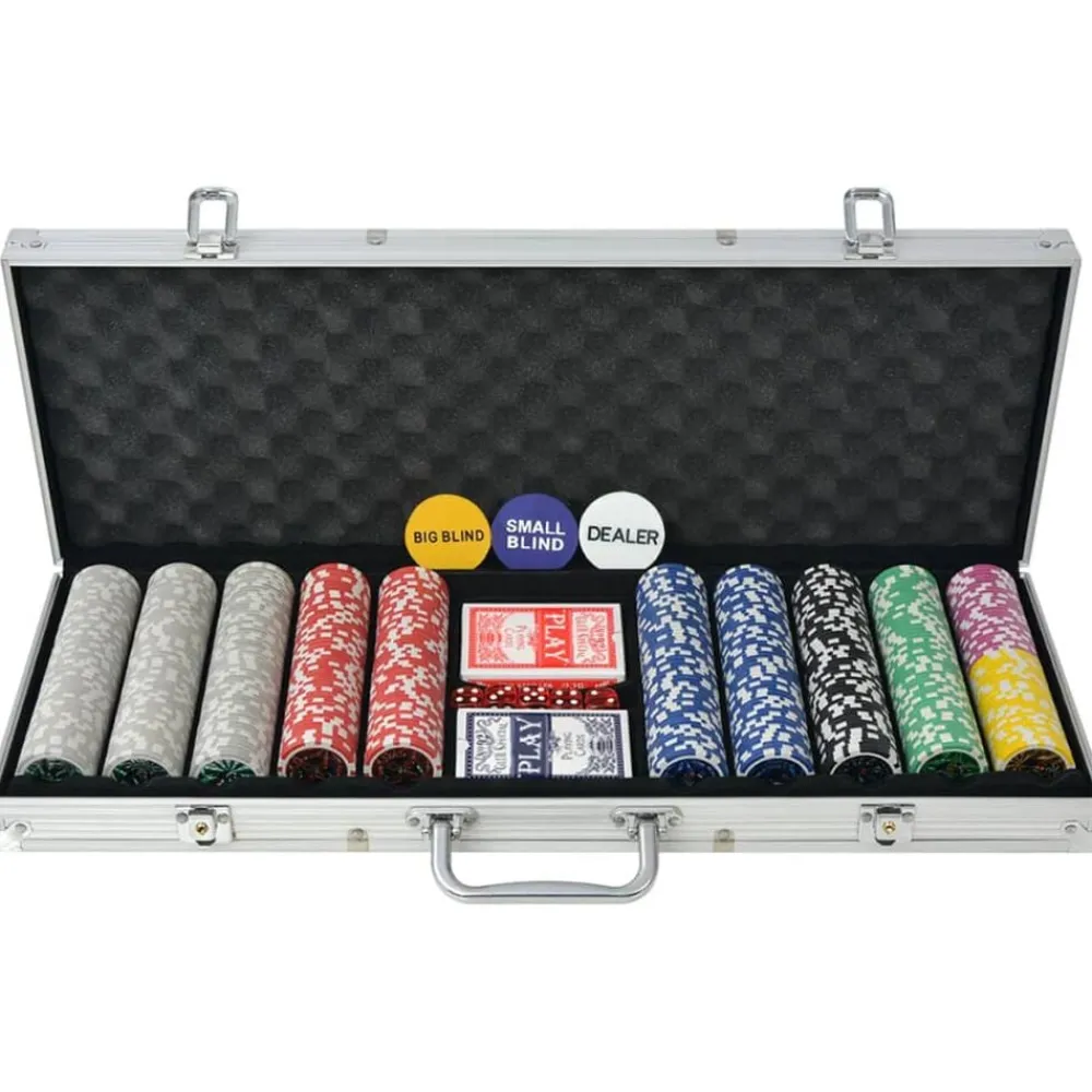 Spellen*vidaXL Pokerset met 500 chips aluminium