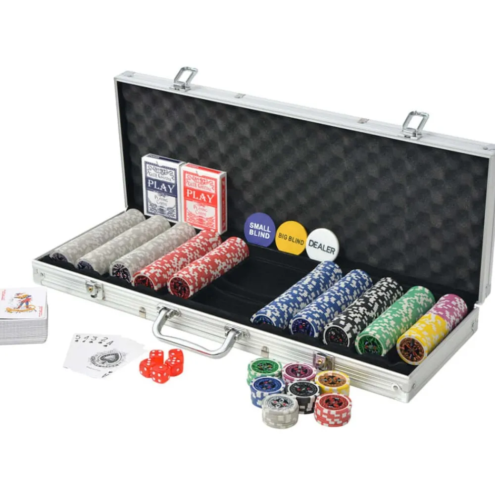 Spellen*vidaXL Pokerset met 500 chips aluminium