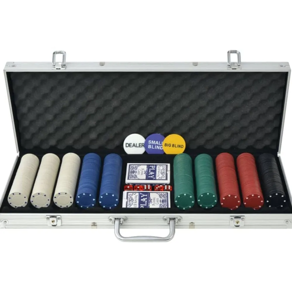Pokerset met 500 chips aluminium>vidaXL Outlet