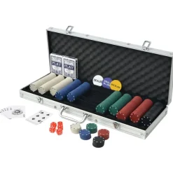 Pokerset met 500 chips aluminium>vidaXL Outlet