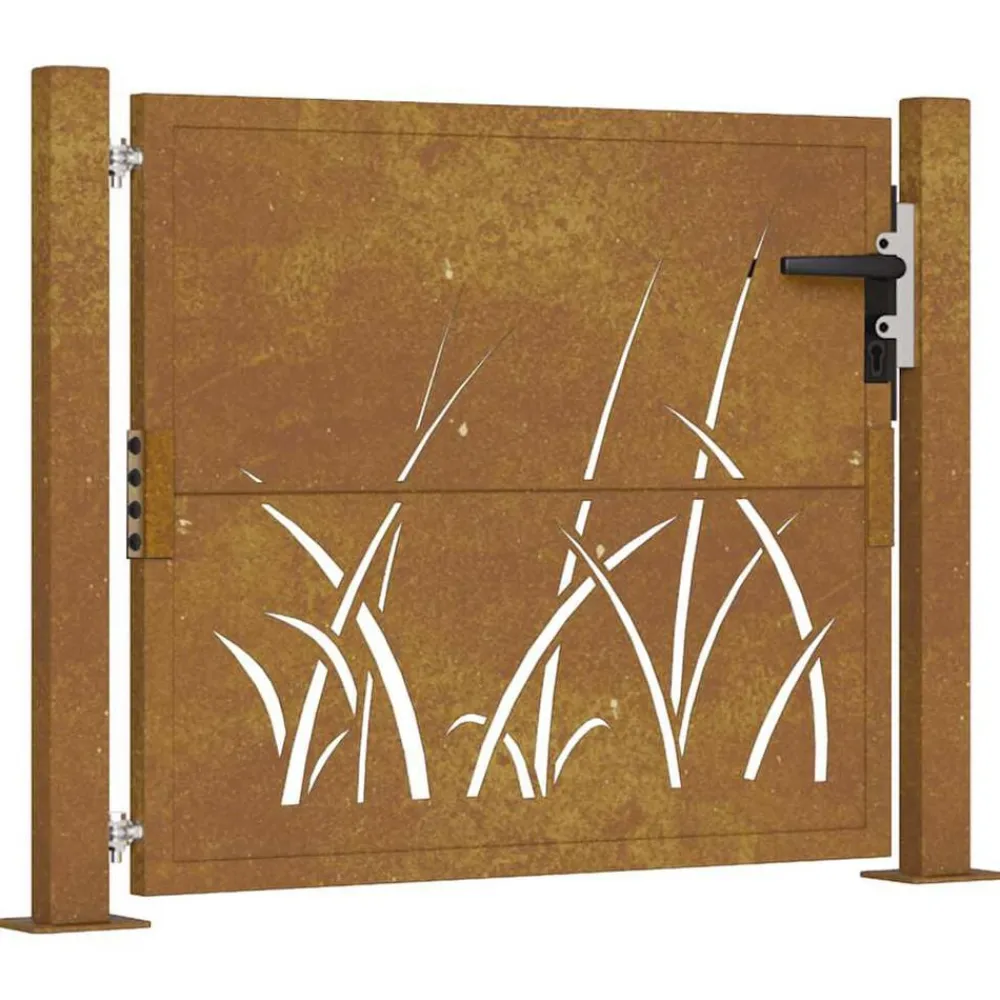 Tuinafscheidingen*vidaXL Poort grasontwerp 100x75 cm cortenstaal