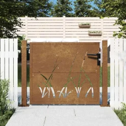 Tuinafscheidingen*vidaXL Poort grasontwerp 100x75 cm cortenstaal