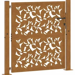 Poort met bladontwerp 100x100 cm weervast staal>vidaXL Best