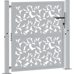 Poort met bladontwerp 100x100 cm weervast staal><noscript><img width=
