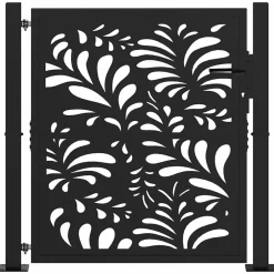 Tuinafscheidingen*vidaXL Poort met golfontwerp 100x100 cm staal zwart Staal/Zwart