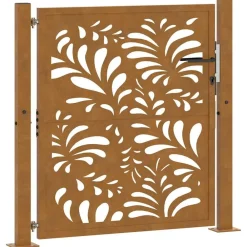 Tuinafscheidingen*vidaXL Poort met golfontwerp 100x100 cm weervast staal Cortenstaal/Bruin
