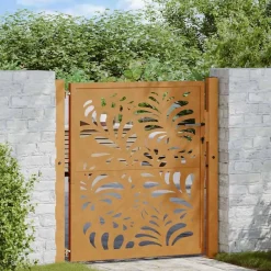 Tuinafscheidingen*vidaXL Poort met golfontwerp 100x100 cm weervast staal Cortenstaal/Bruin