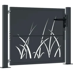 Tuinafscheidingen*vidaXL Poort met grasontwerp 100x75 cm staal antracietkleurig