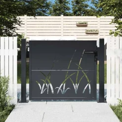 Tuinafscheidingen*vidaXL Poort met grasontwerp 100x75 cm staal antracietkleurig