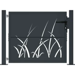 Tuinafscheidingen*vidaXL Poort met grasontwerp 100x75 cm staal antracietkleurig