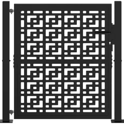 Poort met kruisontwerp 100x100 cm staal zwart><noscript><img width=