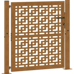 Tuinafscheidingen*vidaXL Poort met kruisontwerp 100x100 cm weervast staal Cortenstaal/Bruin