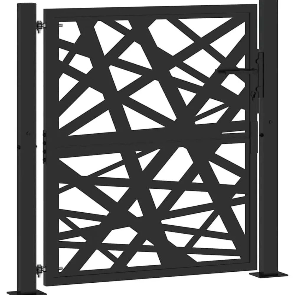 Poort met lichtontwerp 100x100 cm staal zwart>vidaXL Best