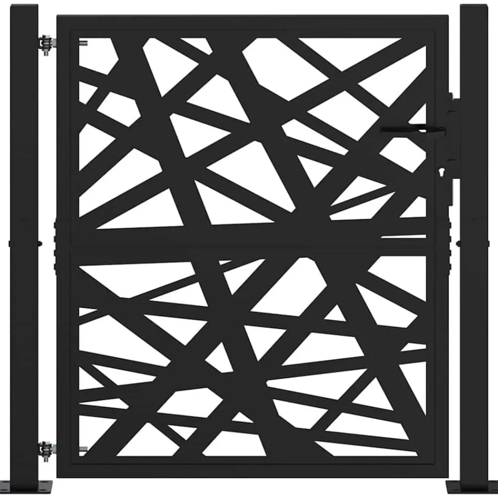 Poort met lichtontwerp 100x100 cm staal zwart>vidaXL Best