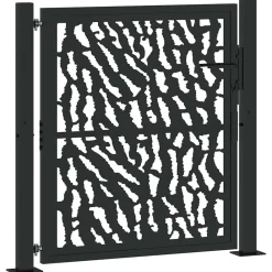 Poort met sporenontwerp 100x100 cm staal zwart>vidaXL Clearance
