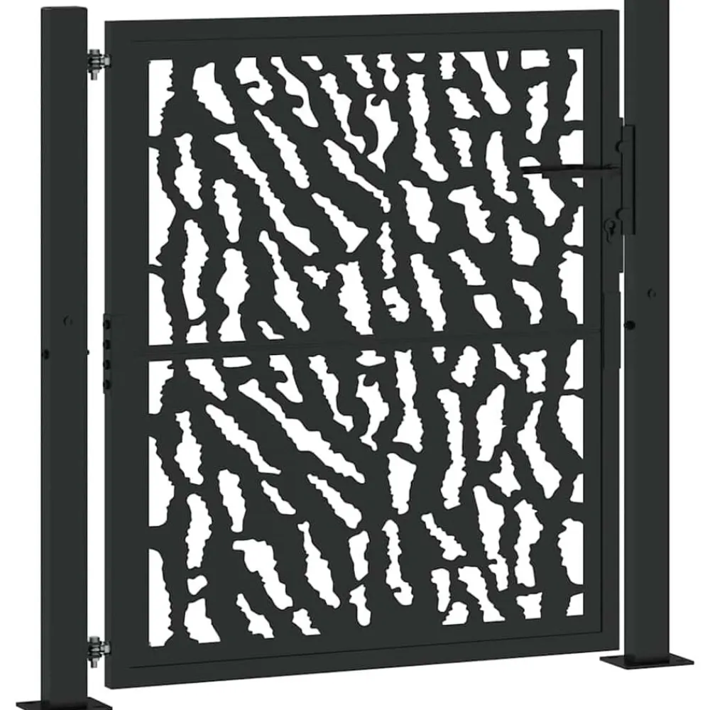 Poort met sporenontwerp 100x100 cm staal zwart>vidaXL Clearance