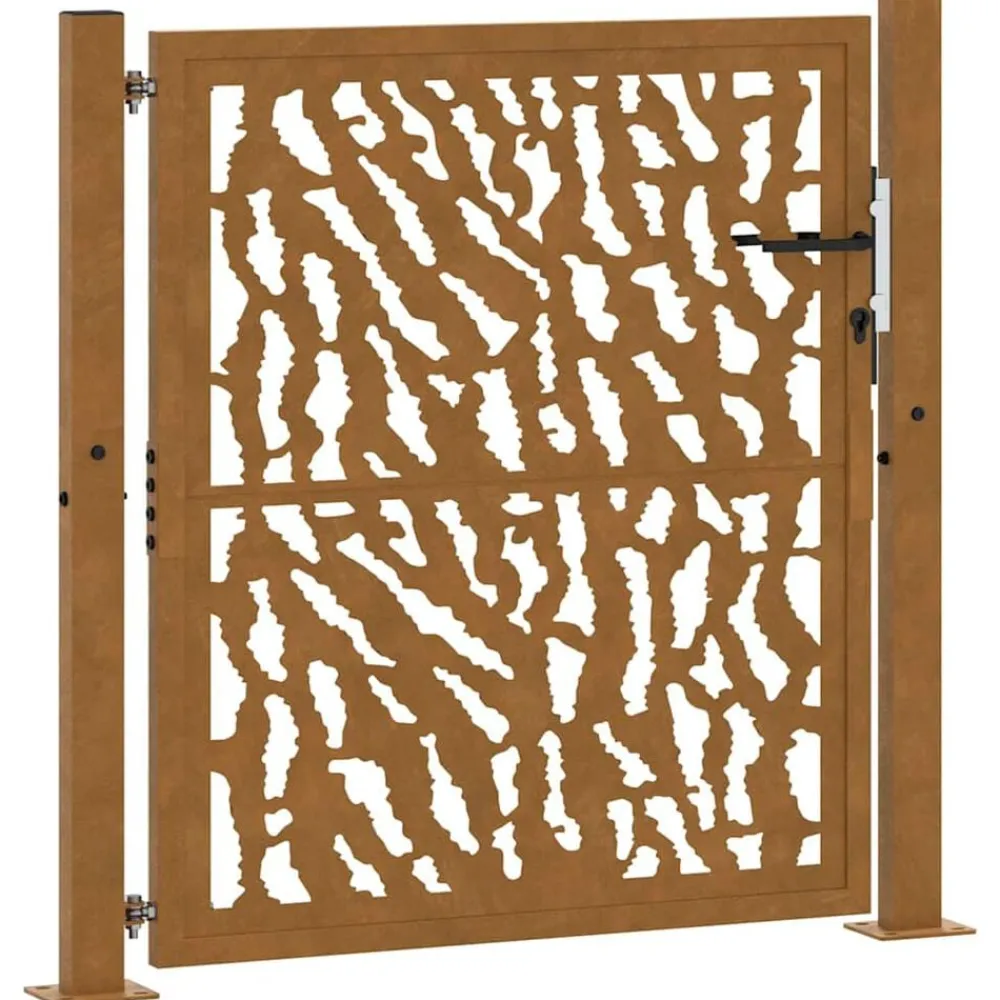Poort met sporenontwerp 100x100 cm weervast staal>vidaXL Sale